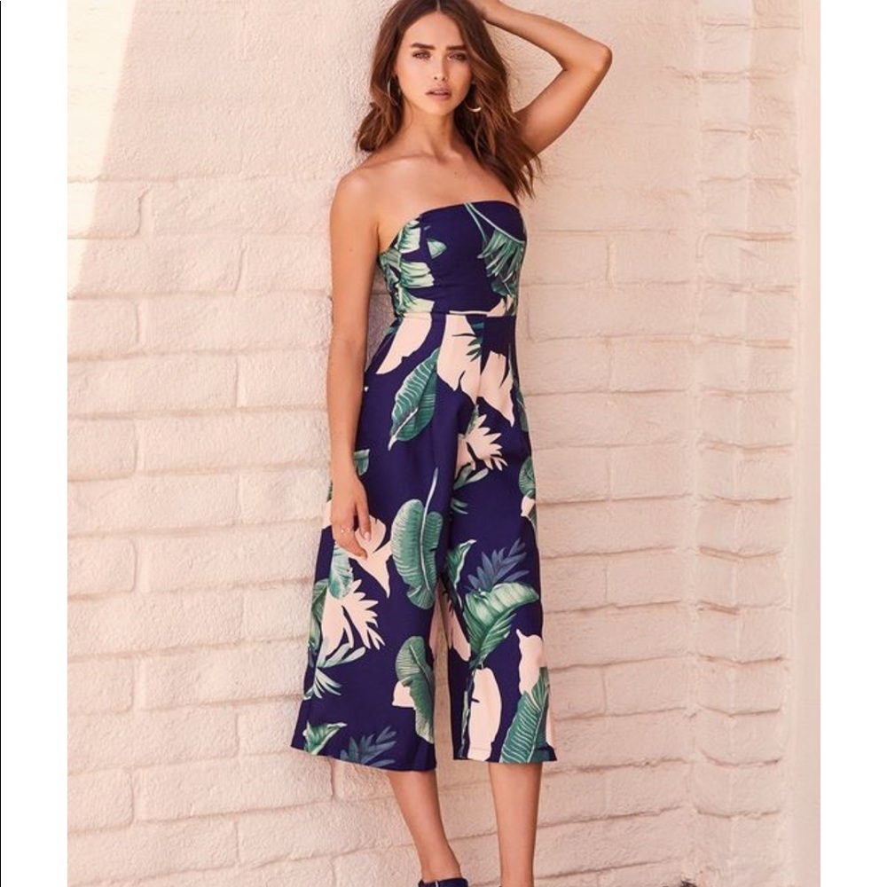 Rainforest Blooms Navy LuLu’s Jumpsuit